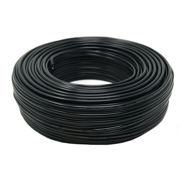100' FT 16 Gauge Black Stranded Speaker Wire 2 Conductor Zip Cord