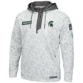 thumbnail image 2 of Men's Colosseum Arctic Camo Michigan State Spartans OHT Military Appreciation Quarter-Zip Hoodie, 2 of 4