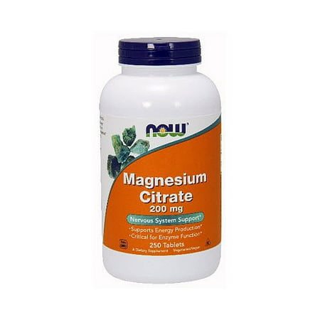 NOW Foods MagnesIUm Citrate 200Mg Tablets, 250 Ct
