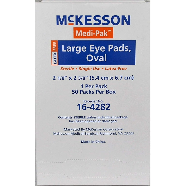 McKesson - Eye Pad Cotton Filler/Spun Blown Polypropylene NonWoven Outer  Layer 2-1/8 X 2-5/8 Inch Sterile - 1/Package