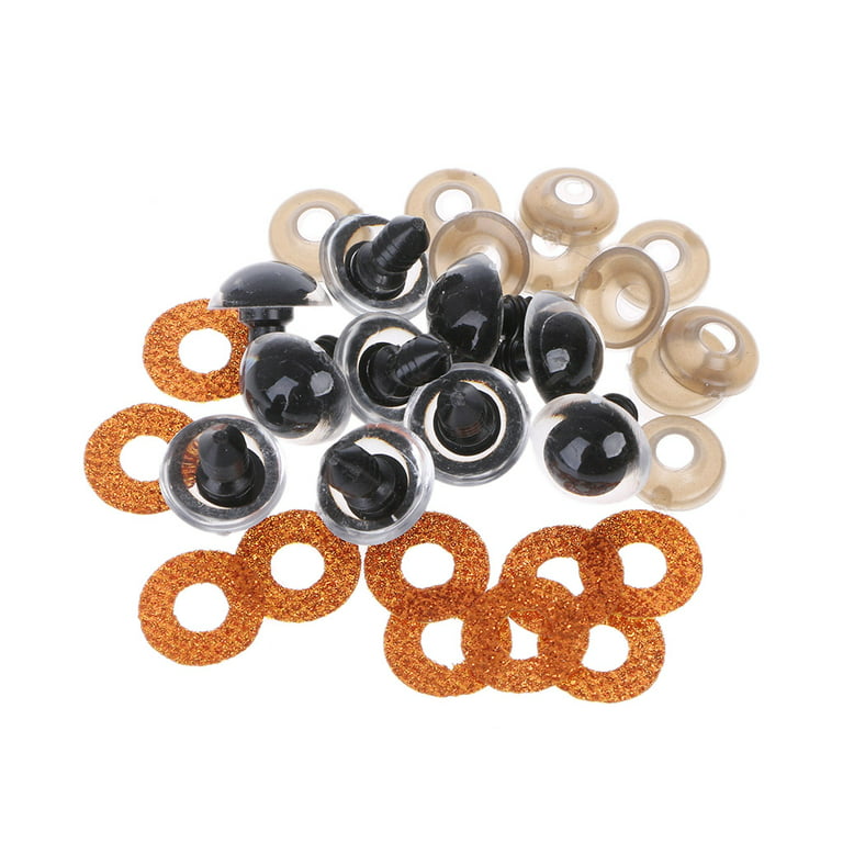 120 Pieces 14-24 mm Large Safety Eye Black Plastic Doll Eye with Washer  Craft