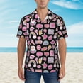 thumbnail image 2 of Fuzoiu Elements Print Hawaiian Shirt for Men, Summer Beach Casual Short Sleeve Button Down Shirts, Men’s Beach Summer Shirts with Pocket,3X-Large, 2 of 7