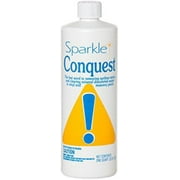 Sparkle Conquest Quart Sequestering Agent  Stain Remover for Plastered, Painted  Vinyl Swimming Pools - 20,000 Gallons Per Bottle