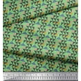 thumbnail image 2 of Soimoi Green Cotton Duck Fabric Diamond & Triangle Geometric Print Fabric by the Yard 42 Inch Wide, 2 of 3