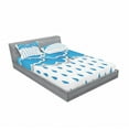 thumbnail image 3 of Rain Bedding Set with Sheet & Covers, Trippy Convective Cloud Group Like Savannah Forecast Drips Theme Autumn Rain, Printed Bedroom Decor 2 Shams, 4 Sizes, Blue White, by Ambesonne, 3 of 3