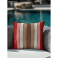 thumbnail image 4 of 1 Pack Outdoor Throw Pillow, Red Pink Waterproof Pillow with Insert Included, Farmhouse Wood Grain Vintage Brown Striped Decorative Accent Cushion Sofa Pillows for Patio Porch, 16 x 16 In, 4 of 8