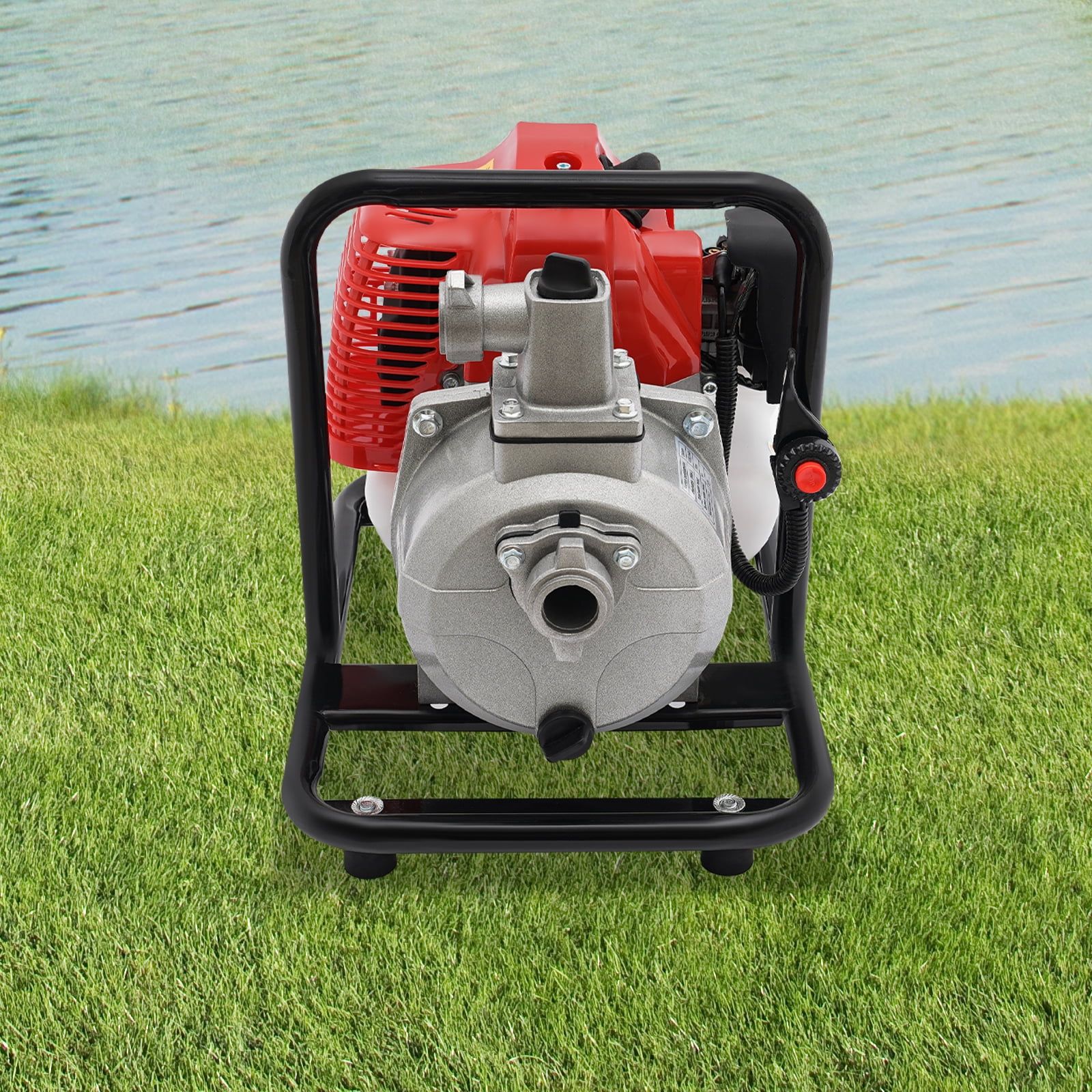 Solar Water Pump with 1.25KW Power, 2-Stroke Gasoline Engine, 98.43ft Lift, 35.66Gal/Min Flow, Durable and Corrosion-Resistant, Energy-Efficient for Quick Irrigation and Drainage