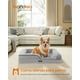 thumbnail image 2 of Feandrea Cama para Perros, Cama para Mascotas, 91 x 68 x 16 cm, Ortopédica con Espuma Corrugada, Funda Extraíble con Motivo Rosa de Peluche, Bordes Elevados Acolchados, Gris Paloma MPGW252G01, 2 of 5