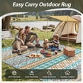thumbnail image 5 of SIXHOME Outdoor Rug 8'x10' Waterproof Reversible Patio Rug Boho Geometric Indoor Outdoor Rugs Lightweight Plastic Straw Ourdoor Carpet for RV Camping Deck Balcony Modern Porch Decor Gray and Teal, 5 of 6