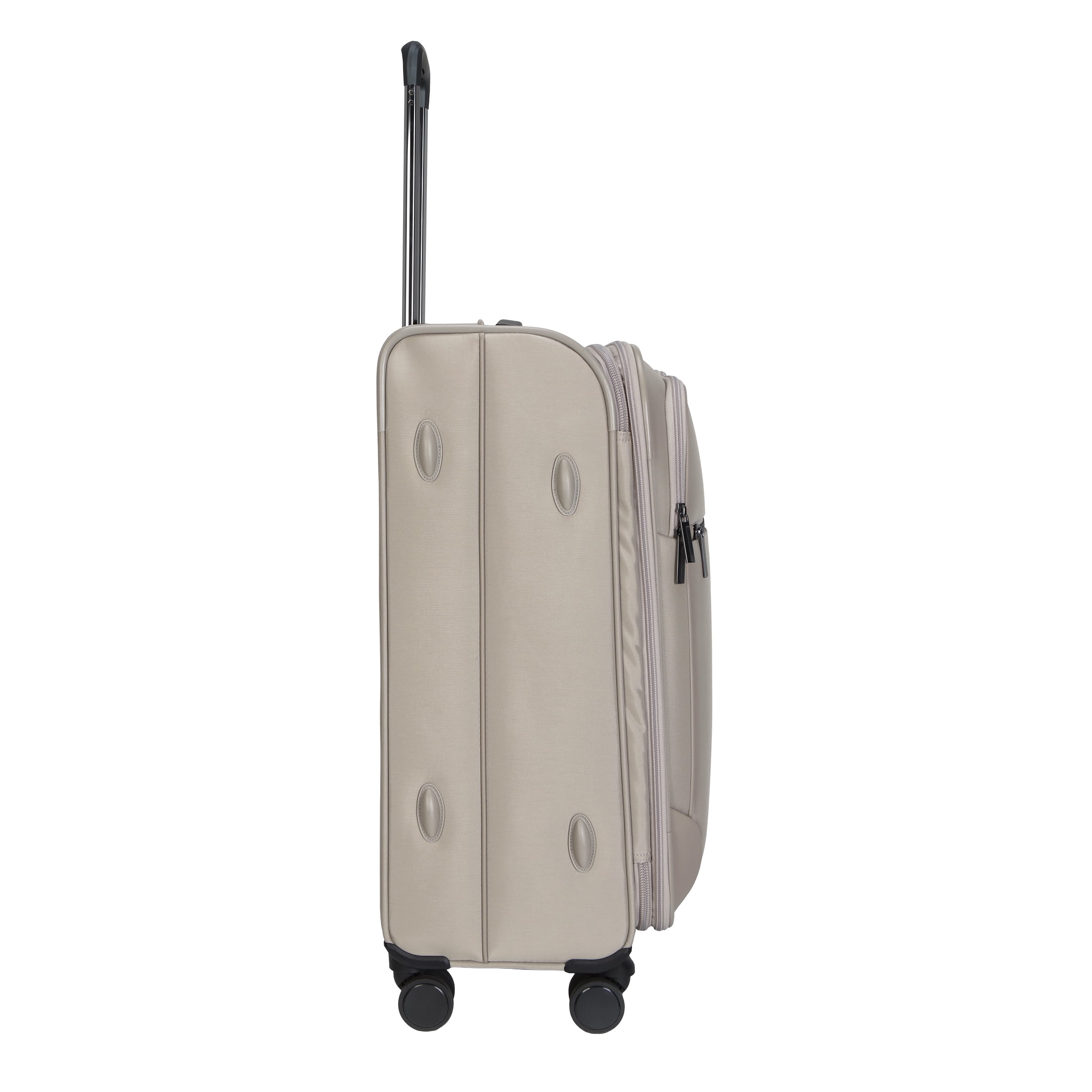 btL 20-inch Expandable Nylon Softside Carry-on Upright Luggage With 360 Spinner Wheels and Divider Pockets, Taupe
