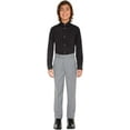 thumbnail image 3 of Calvin Klein Boys' Long Sleeve Sateen Dress Shirt, Style with Buttoned Cuffs & Shirttail Hem 16 Black, 3 of 7