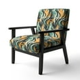 thumbnail image 3 of Designart "Regal Jungle In Orange And Green I" Orange Abstract Upholstered Accent Chair - Modern Arm Chair For Living Room, 3 of 7