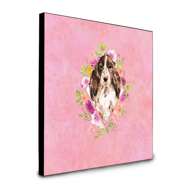 Caroline S Treasures Brown Parti Cocker Spaniel Pink Flowers Artwork Panel Wall Decor Multicolor Walmart Com Walmart Com