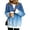 Blue #013, variant on Gradient Leopard Print Fake Two Piece Long Sleeve Sweatshirt Crew Neck Loose Drop Shoulder Casual Pullover Tops for Daily Wear , L