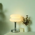 thumbnail image 3 of Macaron Glass Table Lamp Silver Modern LED Eye Protection Night Light For Bedroom Living Room, 3 of 5