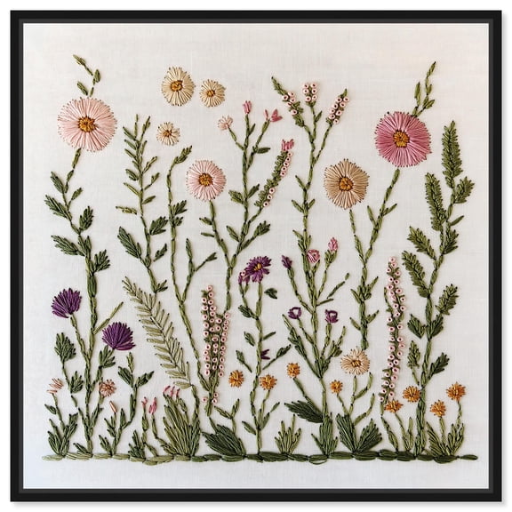 Wildflower Patch III Canvas Floral Prints by Art Remedy, Black Frame, 12 x 12