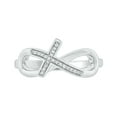 thumbnail image 4 of Cali Trove  Sterling Silver 1/20 CT Round White Diamond Infinity Cross Ring, 4 of 8