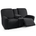 thumbnail image 6 of TAOCOCO Stretch Loveseat Slipcover with Middle Console, 4-Pieces Reclining Sofa Cover for 2 Seat Couch Recliner Sofa Slipocvers Furniture Protector, Black, 6 of 13