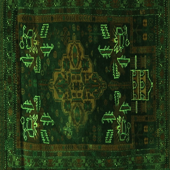 Ahgly Company Indoor Square Persian Green Traditional Area Rugs, 4' Square