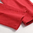thumbnail image 4 of hopeusnice Mens Workout Casual Beach Solid Color Fashion Summer Jeans Trousers Activewear Denim Mid Waist Pants Zipper Buttons Red L, 4 of 9