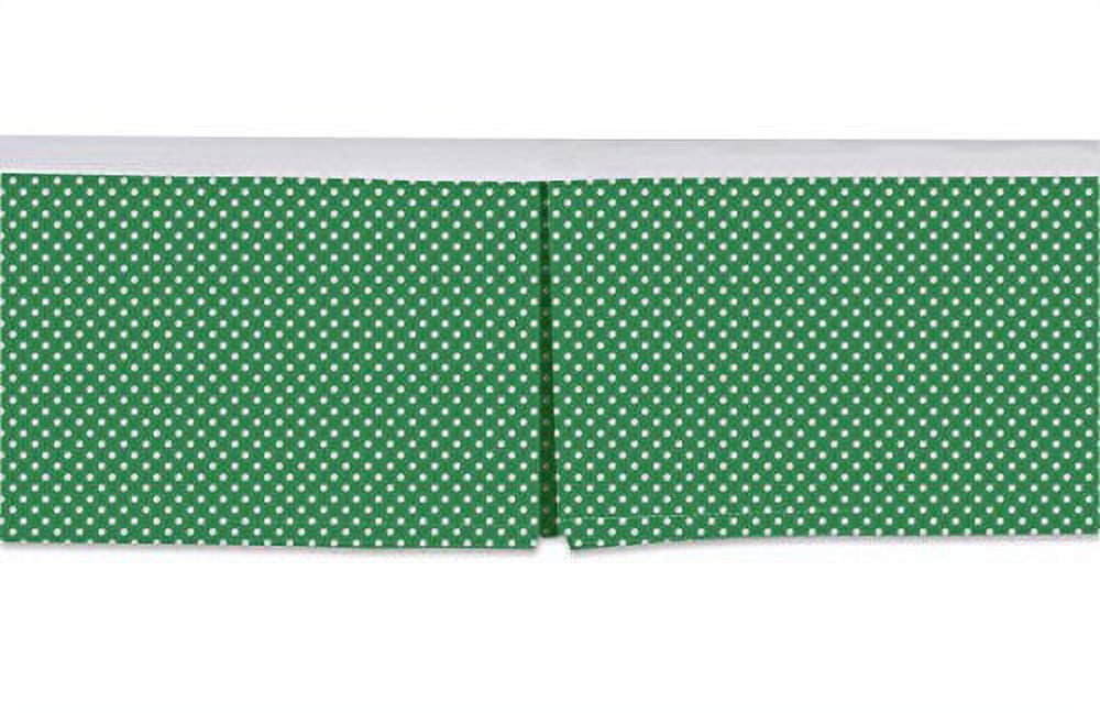 Bacati - Mix N Match Pin Dots Crib/Toddler Bed Skirt Dust Ruffle (Green)