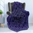 thumbnail image 4 of Vintage Soft Flannel Fleece Blanket, Floral Timeless Renaissance Themed Romantic and Royal Victorian Pattern, Cozy Plush for Indoor and Outdoor Use, 60" x 80", Lavender Dark Purple, by Ambesonne, 4 of 5