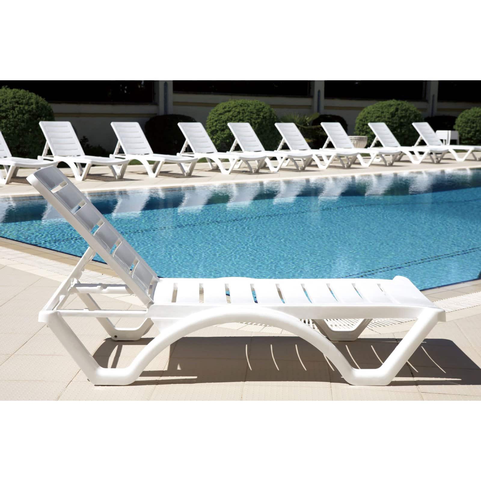 Compamia Aqua Modern Resin Pool Chaise Lounge in White Finish - image 3 of 9