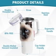 thumbnail image 4 of Cat Flowers Leaves Pink 40 oz Tumbler with Handle Insulated&nbsp;Travel Mug&nbsp;Lid Straw Leak Proof Steel Vacuum Water Bottles Glasses Fits in Car Cup Holder, 4 of 7