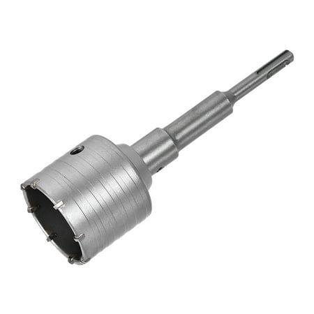 

Wall Hole Drill Bit 70mm Hole Saw Cutter 150mm Drilling Depth Round Shank with Connecting Rod for SDS X4 Impact Drill