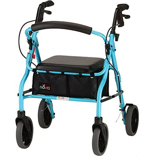 Nova Medical Products 20 Zoom Rolling Walker Sky Blue Walmart Com Walmart Com