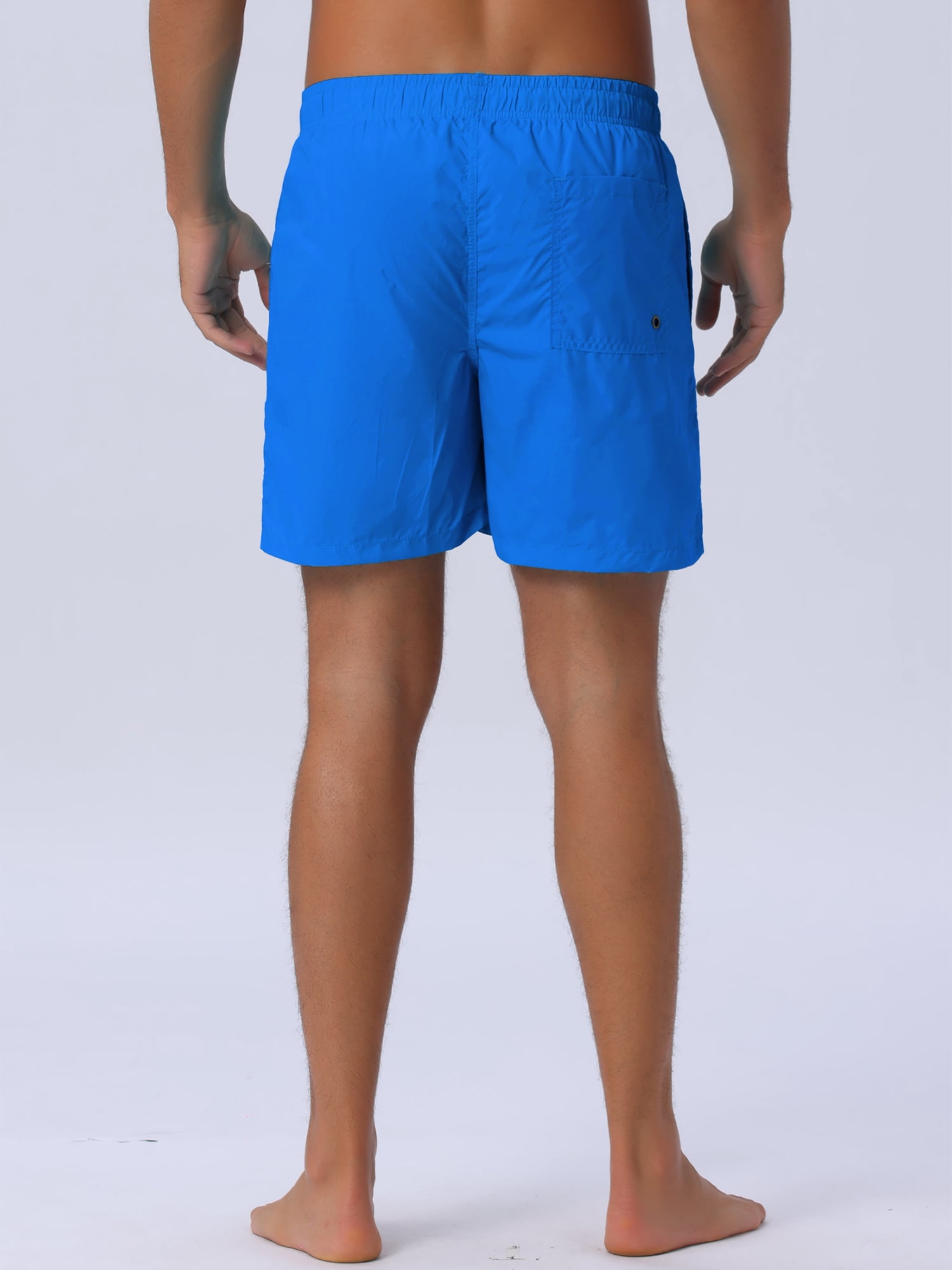 DARING DIVA Men's Drawstring Elastic Waist Mesh Lining Solid Board Shorts 34 Blue