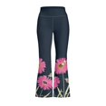 thumbnail image 4 of DISNIMO Pink Daisy Leggings for Girls Size 11-12 Kids Bell Bottoms Leggings with Pockets for Girls Flare Leggings Long Length Kids Cute High Waisted Flared Leggings Kids Flare Pants, 4 of 7
