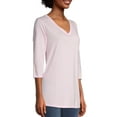 thumbnail image 2 of Hanes 3/4 Sleeve Flowy V-Neck T-Shirt (Women's) 1 Pack, 2 of 6