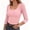 Pink, variant on Womens Tops with Classic Cut Chilly Season Outfit Round Neck 3/4 Sleeve Casual Pullover Blouse Pink S