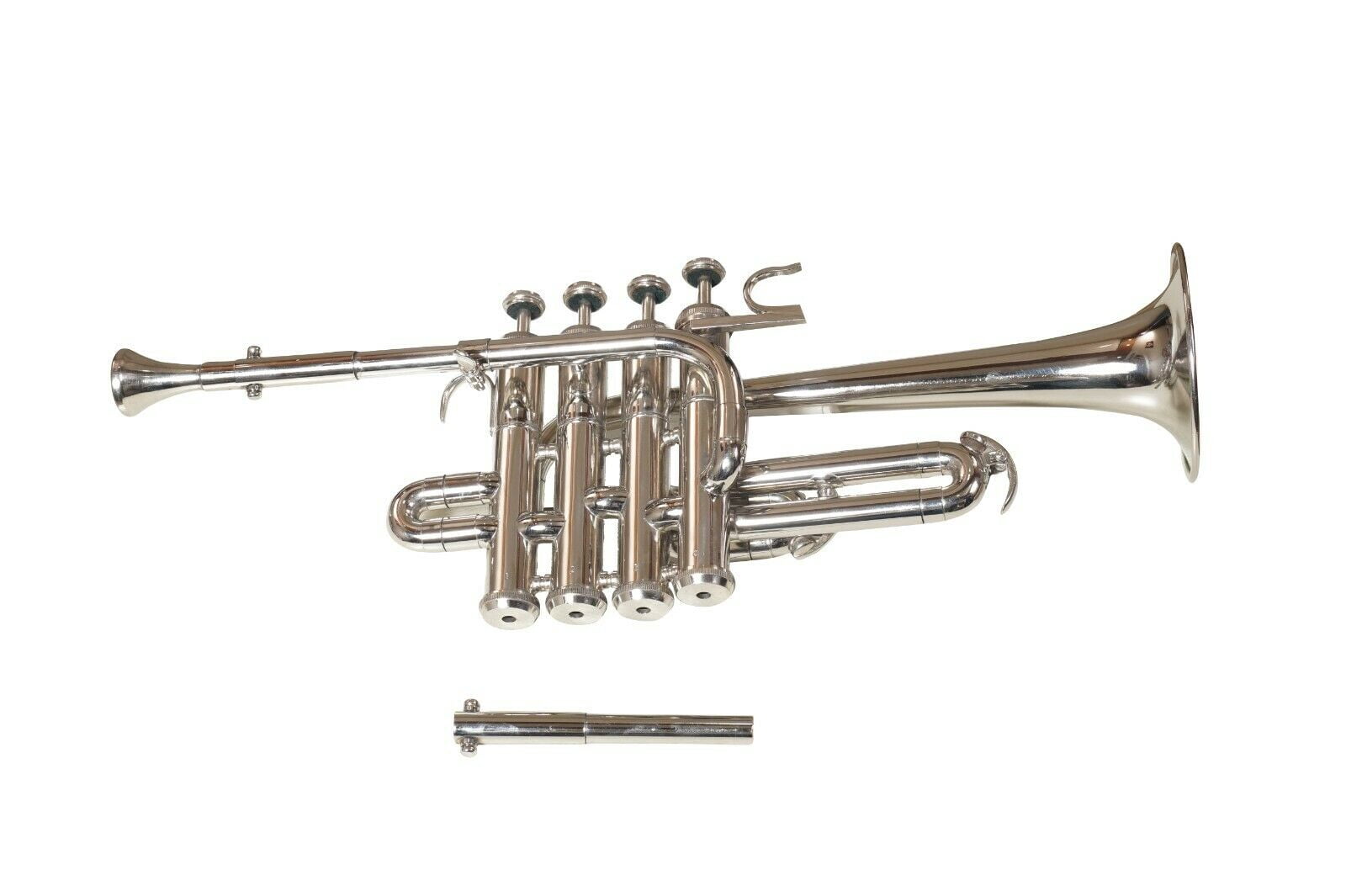 Piccolo trumpet nickel and finish with hard case bag and mouth piece