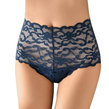 

Panties For Women New Lace Underwear Mid Waist Ultra Thin See Through Mesh Bottoms Large Size Cotton Briefs