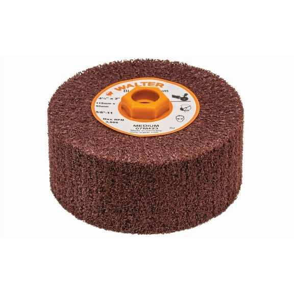 Walter Surface Technologies Finishing Drum,4-1/2"x2",Medium 07M423