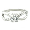 thumbnail image 2 of Sterling Silver Cubic Zirconia Infinity Ribbon Solitaire Promise Engagement Ring, 2 of 3