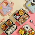 thumbnail image 5 of Cartoon Lunch Box With 3 Compartments 304 Stainless Steel Spill Proof Bentos Container with Cartoon Pattern, 5 of 8