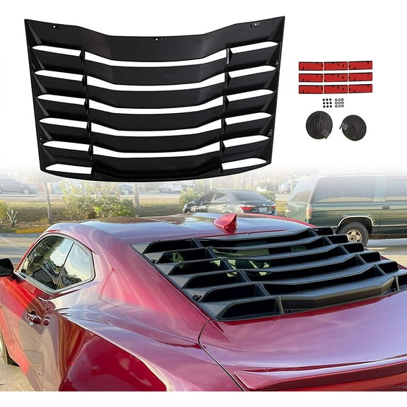 Kojem Chevy Camaro Matte  Rear Window Louver Style Windshield Sun Shade Cover  Vents ABS for 2016 2017 2018 2019 2020
