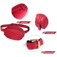 thumbnail image 3 of Women Waist Bags Waterproof PU Leather Belt Bag Fanny Pack Crossbody Bumbag for Party, Travel, Hiking, 3 of 8