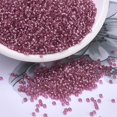 thumbnail image 1 of MIYUKI Round Rocailles Beads Japanese Seed Beads 11/0 (RR1338) Dyed Silverlined Rose 2x1.3mm Hole: 0.8mm about 1111pcs/10g, 1 of 5