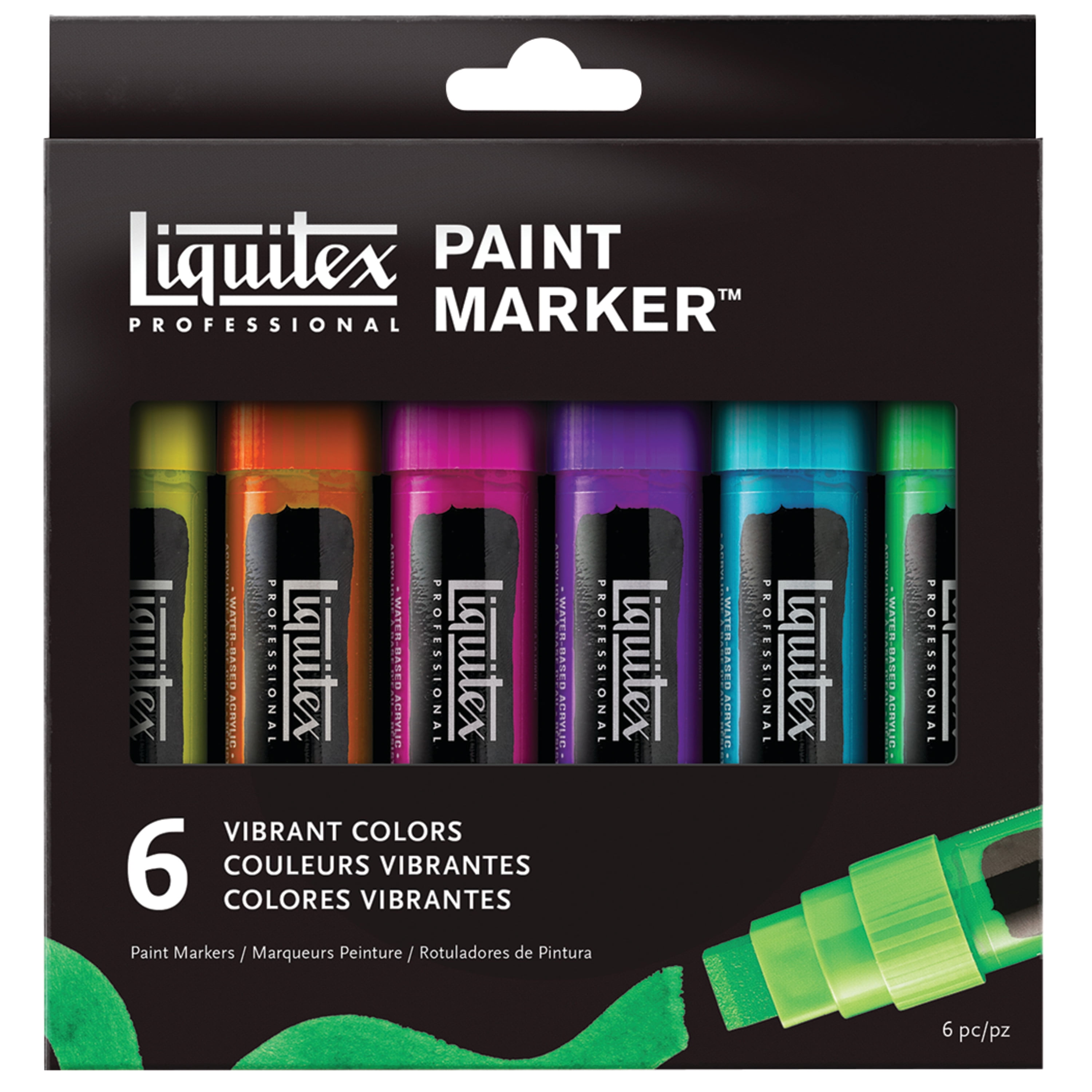 Liquitex Vibrant Paint Marker Set, 6Colors, Wide Liquitex Vibrant Paint Marker Set, 6Colors, Wide