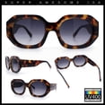 thumbnail image 3 of Womens Trendy Octagonal Beveled Thick Plastic Round Mod Sunglasses Tortoise - Smoke, 3 of 8