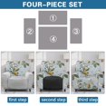 thumbnail image 5 of SCRAWLGOD Floral Leaf Butterfly Gray 4-Pieces Recliner Chair Covers, Seater Cover for Recliner Chair, Spandex Fabric Recliner Slipcovers with Pockets, Furniture Covers for Pet, Living Room, 5 of 7