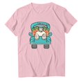 thumbnail image 4 of Camiseta de manga corta de verano de Pascua con cuello redondo suelto informal estampado para mujer Fridja  bn1337, 4 of 5