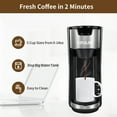 thumbnail image 2 of Single Serve Coffee Maker K Cup & Ground Coffee, One Cup Coffee Maker Brews 6-14 Oz in 2 Mins, Pod Coffee Maker Fits Travel Mugs, with 30 Oz Removable Water Tank, Reuseable Filter, Black, 2 of 8