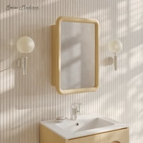 Plaisir 18 x 27 Recessed/Wall Mount Medicine Cabinet with Mirror in Natural Oak