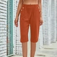 thumbnail image 2 of yillto Womens Capri Pants Elastic Waist Straight Leg Lightweight Summer Lounge Pant with Pockets, 2 of 6