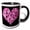 Black/White, variant on 3drose, a Heart Full of Girly Pink Hearts on Black Background, 15oz Mug